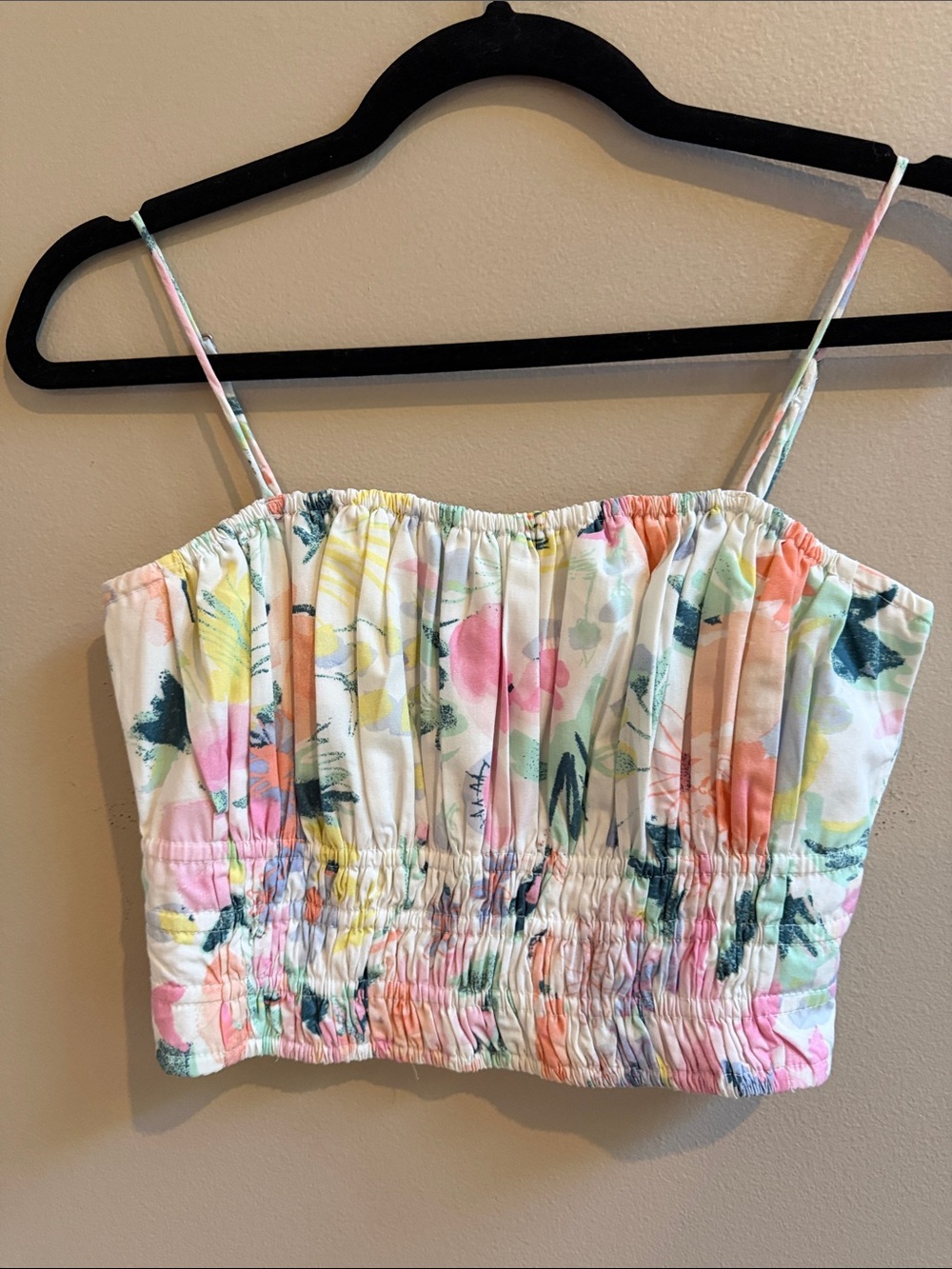Abercrombie The Trevor Project Floral Shirred Crop Cami Top Small